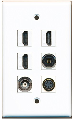 RiteAV - 3 HDMI 1 Port S-Video 1 Port Toslink 1 Port BNC Wall Plate