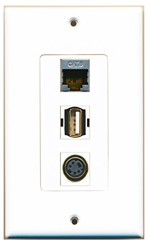 RiteAV - 1 Port USB A-A and 1 Port S-Video and 1 Port Shielded Cat6 Ethernet Decorative Wall Plate Decorative