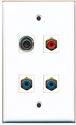 RiteAV - 1 Port RCA Red 2 Port RCA Blue 1 Port 3.5mm Wall Plate