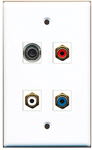 RiteAV - 1 Port RCA Red 1 Port RCA White 1 Port RCA Blue 1 Port 3.5mm Wall Plate