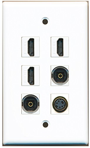 RiteAV - 3 HDMI 1 Port S-Video 2 Port Toslink Wall Plate