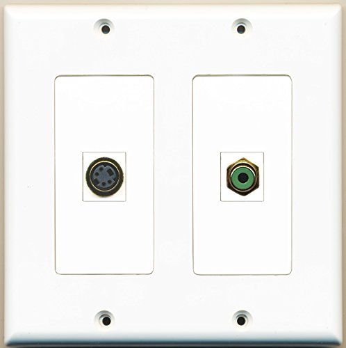 RiteAV - 1 Port RCA Green 1 Port S-Video - Dual Gang Wall Plate