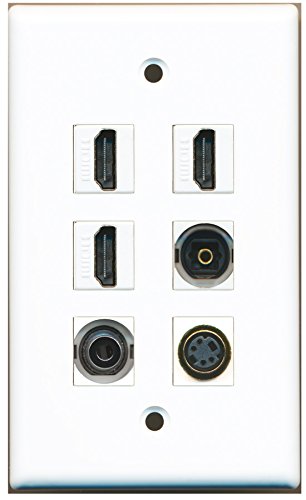 RiteAV - 3 HDMI 1 Port S-Video 1 Port Toslink 1 Port 3.5mm Wall Plate