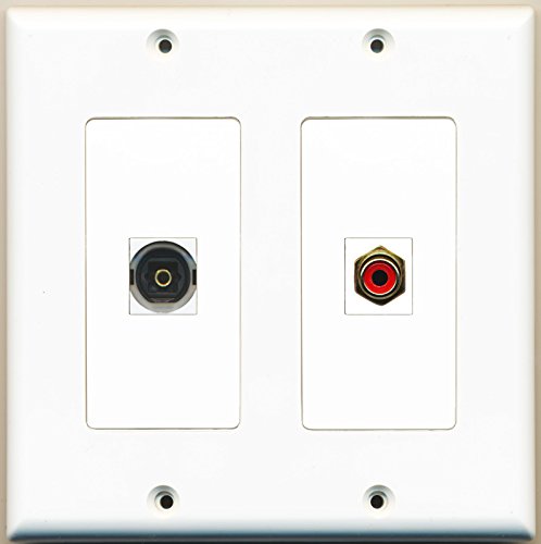 RiteAV - 1 Port RCA Red 1 Port Toslink - Dual Gang Wall Plate
