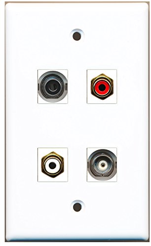 RiteAV - 1 Port RCA Red 1 Port RCA White 1 Port 3.5mm 1 Port BNC Wall Plate