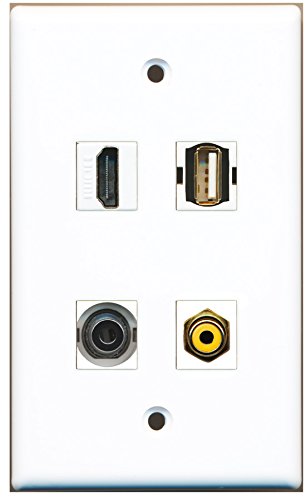 RiteAV - 1 Port HDMI 1 Port RCA Yellow 1 Port USB A-A 1 Port 3.5mm Wall Plate