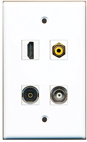 RiteAV - 1 Port HDMI 1 Port RCA Yellow 1 Port Toslink 1 Port BNC Wall Plate