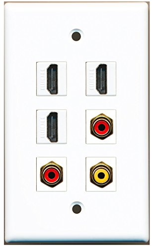 RiteAV - 3 HDMI 2 Port RCA Red 1 Port RCA Yellow Wall Plate