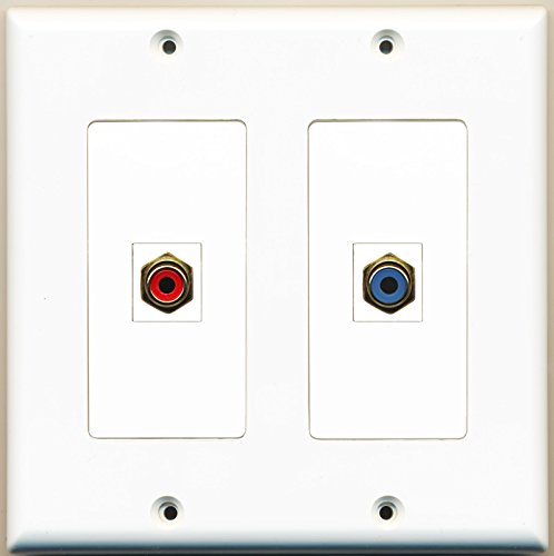 RiteAV - 1 Port RCA Red 1 Port RCA Blue - Dual Gang Wall Plate