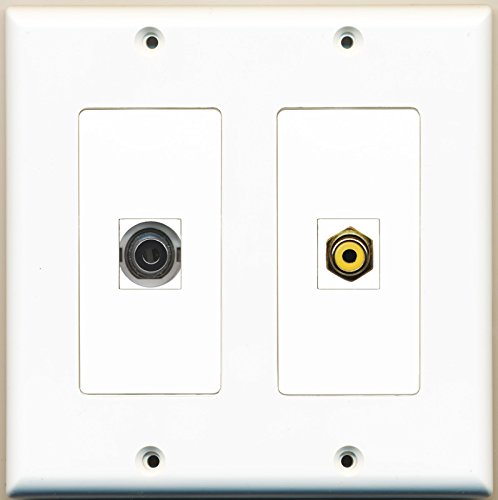 RiteAV - 1 Port RCA Yellow 1 Port 3.5mm - Dual Gang Wall Plate