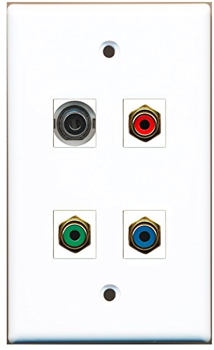 RiteAV - 1 Port RCA Red 1 Port RCA Green 1 Port RCA Blue 1 Port 3.5mm Wall Plate