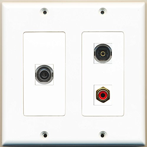 RiteAV - 1 Port RCA Red 1 Port Toslink 1 Port 3.5mm - 2 Gang Wall Plate