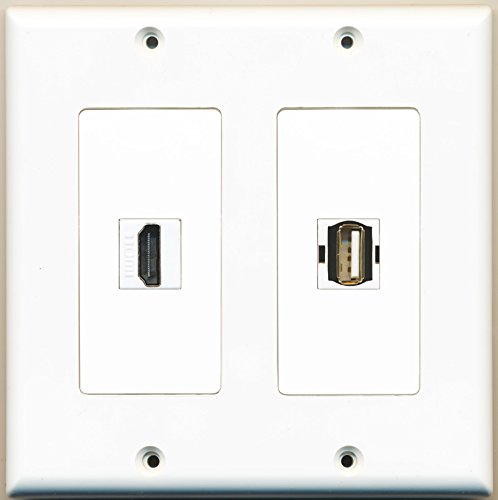 RiteAV - 1 Port HDMI 1 Port USB A-A - Dual Gang Wall Plate