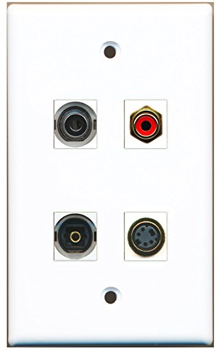 RiteAV - 1 Port RCA Red 1 Port S-Video 1 Port Toslink 1 Port 3.5mm Wall Plate