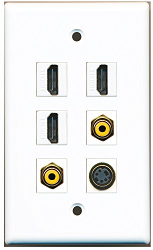 RiteAV - 3 HDMI 2 Port RCA Yellow 1 Port S-Video Wall Plate