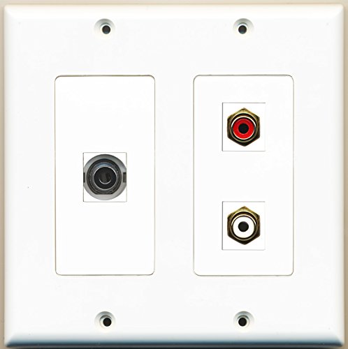 RiteAV - 1 Port RCA Red 1 Port RCA White 1 Port 3.5mm - 2 Gang Wall Plate
