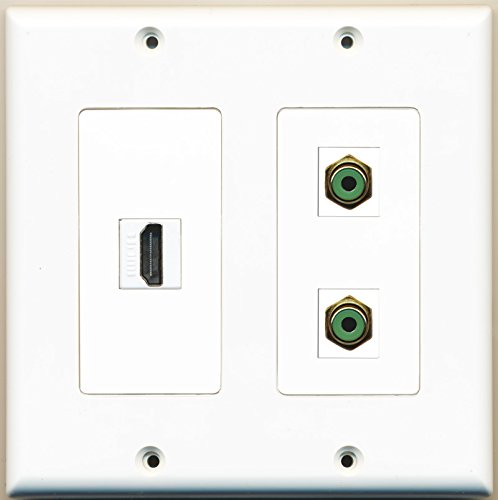 RiteAV - 1 Port HDMI 2 Port RCA Green - 2 Gang Wall Plate