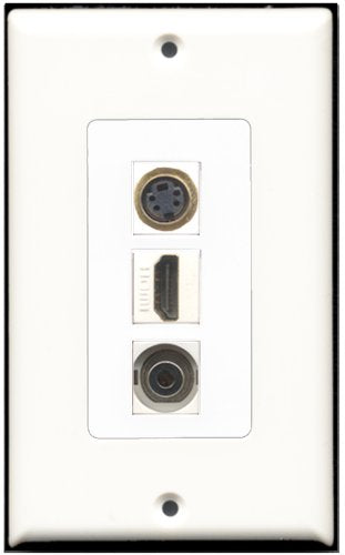 RiteAV - 1 Port HDMI 1 S-Video 1 3.5mm Wall Plate Decorative