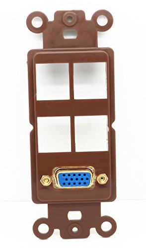 RiteAV Brown SVGA+4 Blank Port Modular Insert for Keystone Jacks