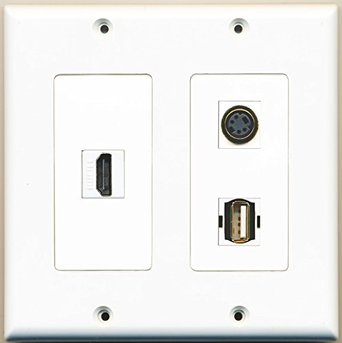 RiteAV - 1 Port HDMI 1 Port USB A-A 1 Port S-Video - 2 Gang Wall Plate
