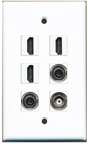 RiteAV - 3 HDMI 2 Port 3.5mm 1 Port BNC Wall Plate
