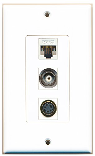 RiteAV - 1 Port S-Video and 1 Port BNC and 1 Port Cat5e Ethernet White Decorative Wall Plate Decorative