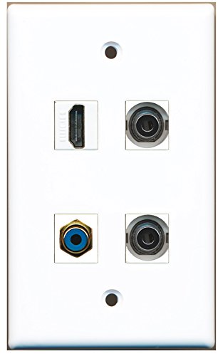 RiteAV - 1 Port HDMI 1 Port RCA Blue 2 Port 3.5mm Wall Plate