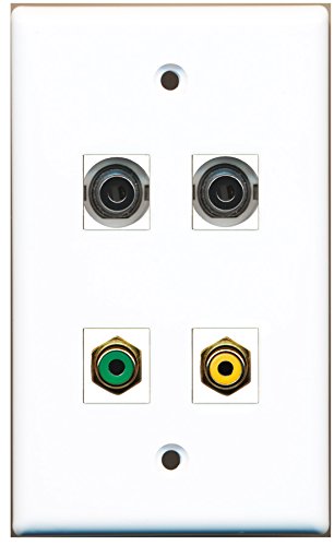 RiteAV - 1 Port RCA Yellow 1 Port RCA Green 2 Port 3.5mm Wall Plate
