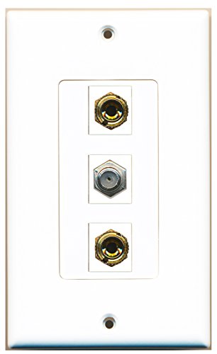 RiteAV - 1 Port Coax Cable TV- F-Type 2 Port Banana Speaker Decorative Wall Plate Decorative