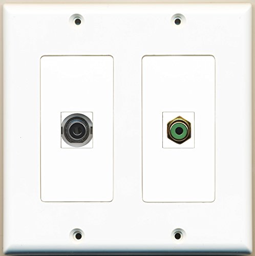 RiteAV - 1 Port RCA Green 1 Port 3.5mm - Dual Gang Wall Plate