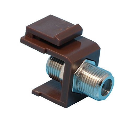 RiteAV Coax Cable F Type Keystone Jack Coupler Connector Female to Female - Brown