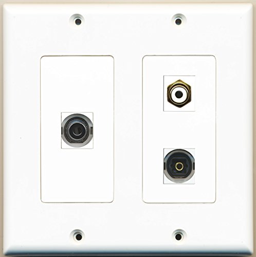 RiteAV - 1 Port RCA White 1 Port Toslink 1 Port 3.5mm - 2 Gang Wall Plate