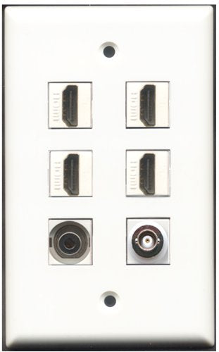 RiteAV - 4 Port HDMI 1 3.5mm 1 BNC Wall Plate