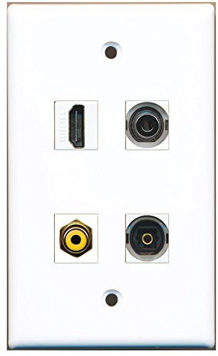 RiteAV - 1 Port HDMI 1 Port RCA Yellow 1 Port Toslink 1 Port 3.5mm Wall Plate