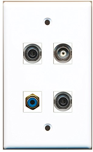 RiteAV - 1 Port RCA Blue 2 Port 3.5mm 1 Port BNC Wall Plate