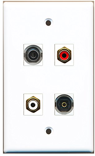 RiteAV - 1 Port RCA Red 1 Port RCA White 1 Port Toslink 1 Port 3.5mm Wall Plate