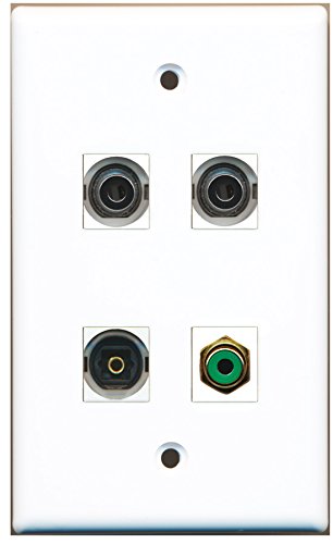 RiteAV - 1 Port RCA Green 1 Port Toslink 2 Port 3.5mm Wall Plate