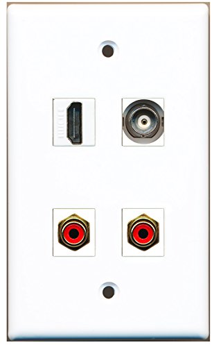 RiteAV - 1 Port HDMI 2 Port RCA Red 1 Port BNC Wall Plate