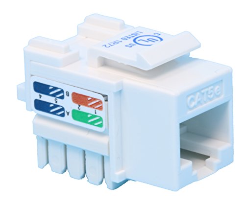 RiteAV CAT5E Keystone Jack White Punchdown (110 Type)
