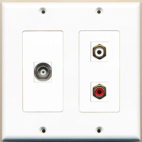 RiteAV - 1 Port RCA Red 1 Port RCA White 1 Port BNC - 2 Gang Wall Plate