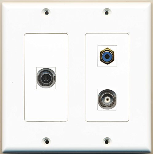 RiteAV - 1 Port RCA Blue 1 Port 3.5mm 1 Port BNC - 2 Gang Wall Plate