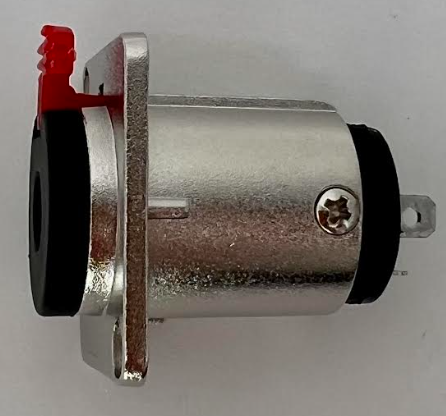 6.35mm Female D Series Heavy Duty Chassis Panel Mount Connector Bulkhead Coupler, Silver Metal Housing/Solder Contacts on back