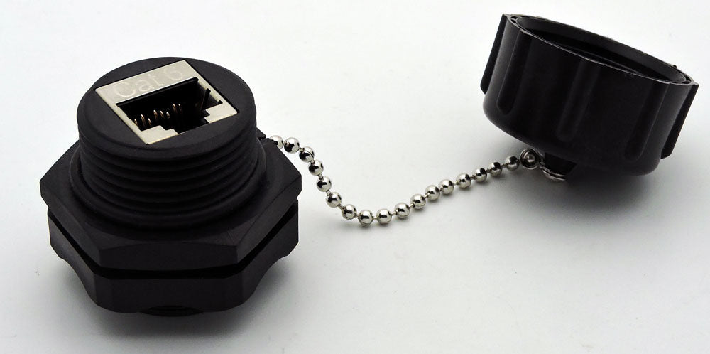 RiteAV - CAT6E Industrial Bulkhead Coupler w/ Dust Cap