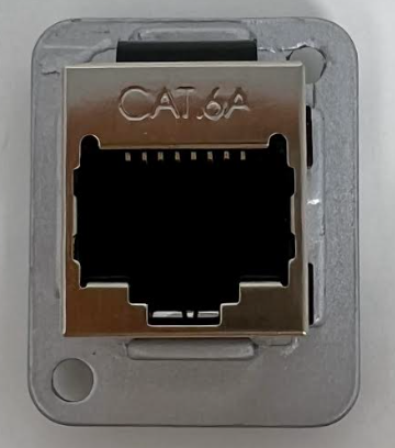 Cat 6A D Series Chassis Panel Mount Connector Pass Through Solderless Bulkhead Coupler, Silver Metal Housing