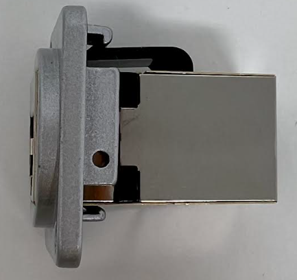 Cat 6A D Series Chassis Panel Mount Connector Pass Through Solderless Bulkhead Coupler, Silver Metal Housing