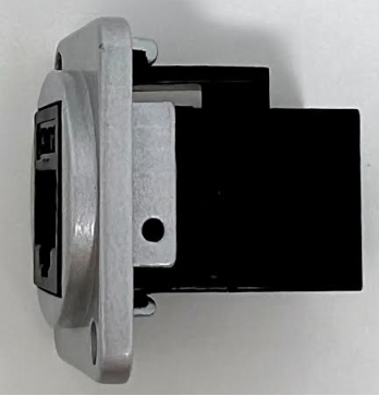 Cat 6 D Series Chassis Panel Mount Connector Pass Through Solderless Bulkhead Coupler, Silver Metal Housing/Black Cat 6