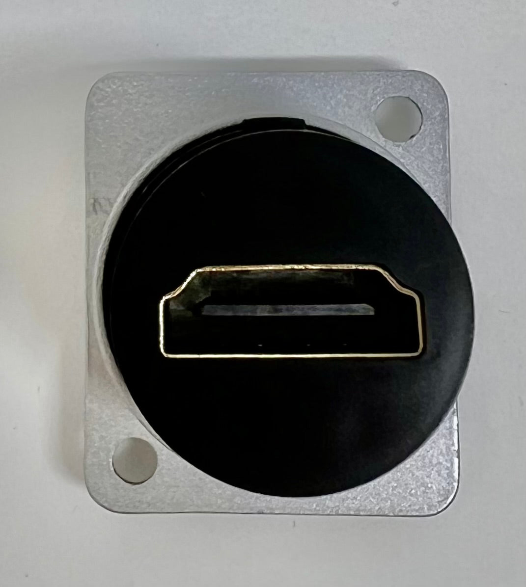 HDMI D Series Heavy Duty Chassis Panel Mount Connector Pass Through Solderless Bulkhead Coupler, Silver Metal Housing - HDMI Straight Exit