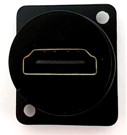 HDMI D Series Heavy Duty Chassis Panel Mount Connector Pass Through Solderless Bulkhead Coupler, Black Metal Housing - HDMI Straight Exit