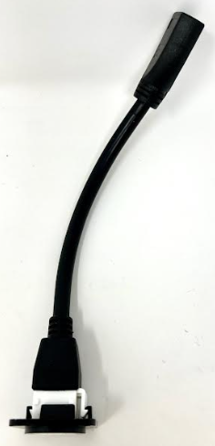 HDMI D Series Chassis Panel Mount Connector Pass Through Solderless Bulkhead Coupler, Black Metal Housing/White HDMI Pigtail