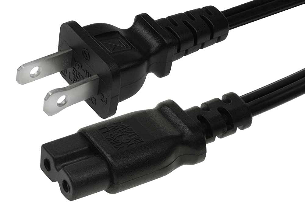 RiteAV - 10 Feet 18 AWG 2-Slot Polarized Power Cord IEC320C7 to NEMA 1-15P